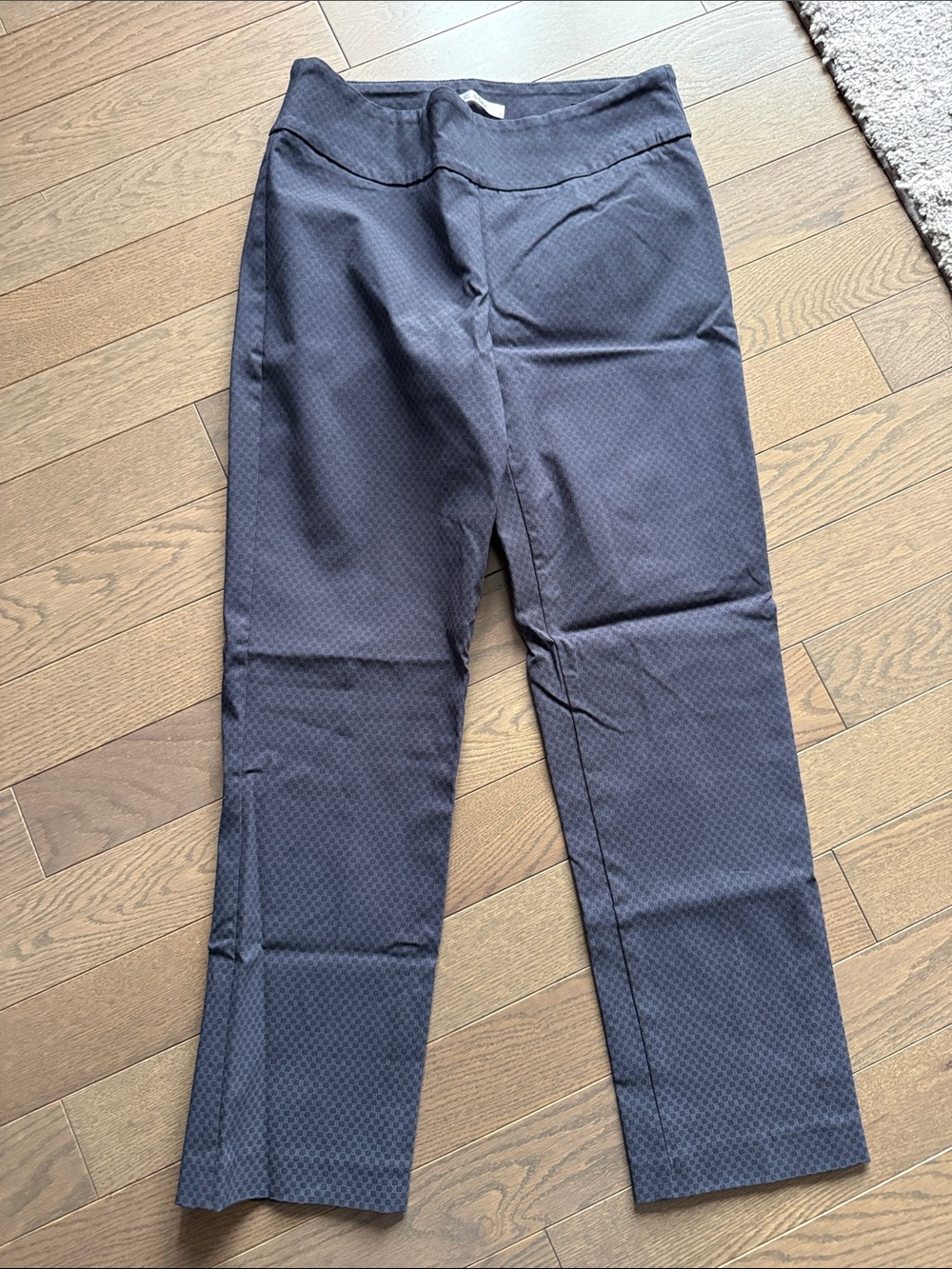 Blue Patterned Crop Pants